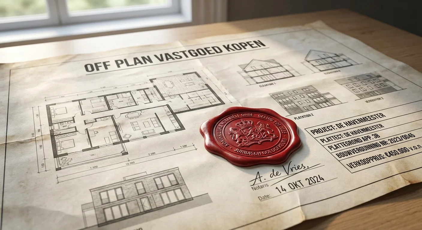Detailaufnahme, Schärfe eines Architekturplans für Off Plan Real Estate Buying mit amtlichem Siegel, professionelles Erscheinungsbild