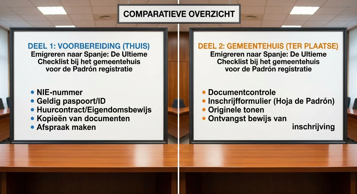 vue comparative, présentation côte à côte de Emigrating to Spain : The Ultimate Checklist à la mairie pour l'enregistrement du Padrón, apparence professionnelle